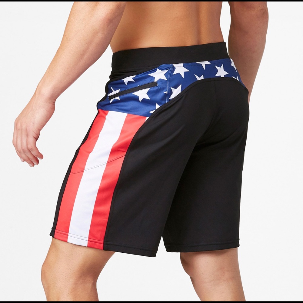 Hylete Mens Helix II USA Flag America Shorts